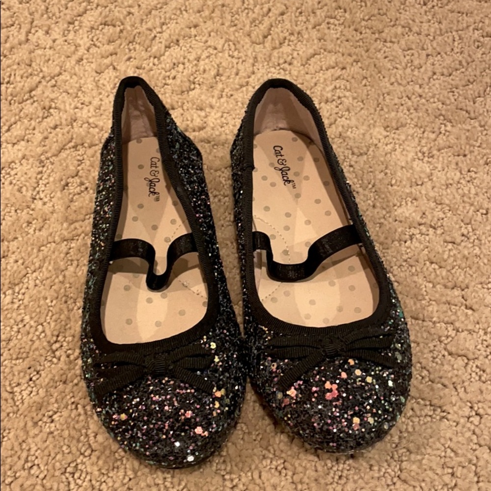 Cat and Jack glittery ballet shoes 11 C